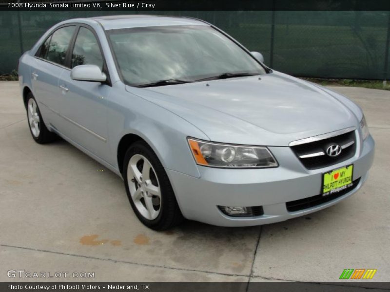 Silver Blue / Gray 2008 Hyundai Sonata Limited V6