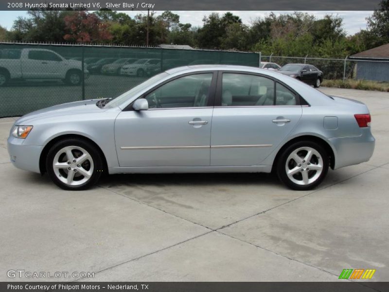 Silver Blue / Gray 2008 Hyundai Sonata Limited V6