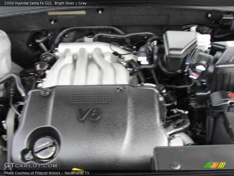 Bright Silver / Gray 2009 Hyundai Santa Fe GLS