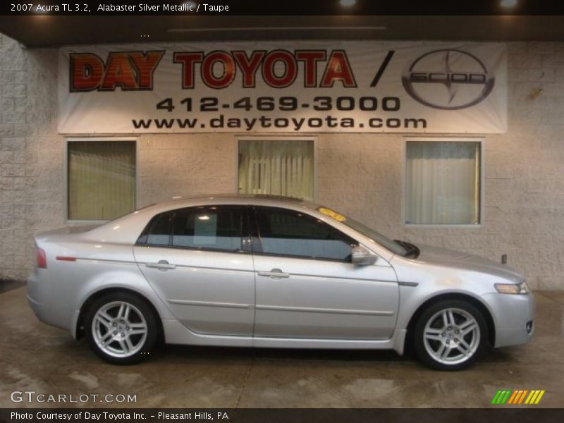 Alabaster Silver Metallic / Taupe 2007 Acura TL 3.2