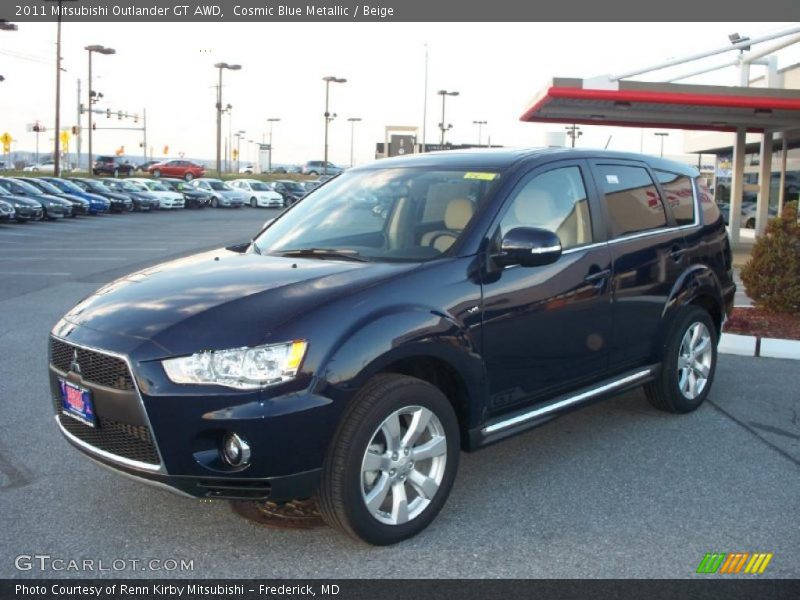 Cosmic Blue Metallic / Beige 2011 Mitsubishi Outlander GT AWD