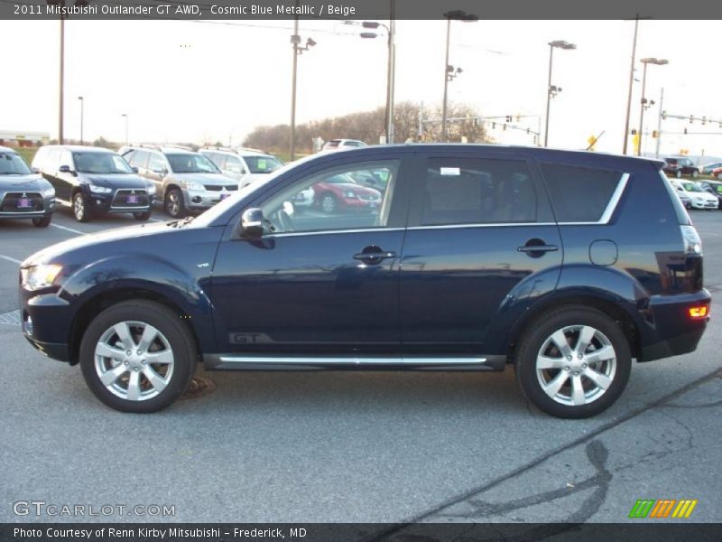 Cosmic Blue Metallic / Beige 2011 Mitsubishi Outlander GT AWD