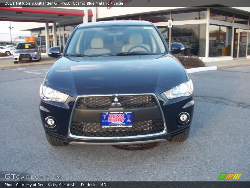 Cosmic Blue Metallic / Beige 2011 Mitsubishi Outlander GT AWD
