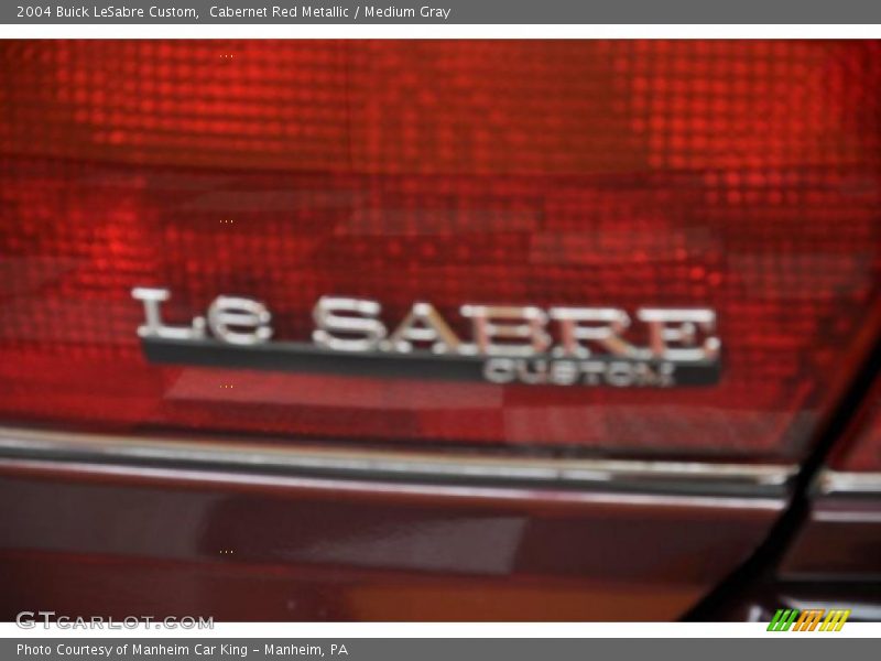Cabernet Red Metallic / Medium Gray 2004 Buick LeSabre Custom