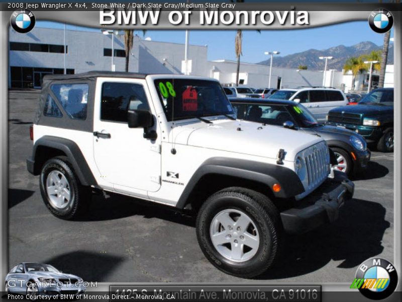 Stone White / Dark Slate Gray/Medium Slate Gray 2008 Jeep Wrangler X 4x4