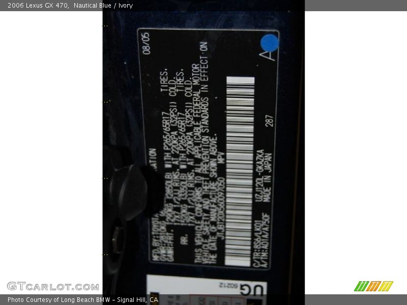Nautical Blue / Ivory 2006 Lexus GX 470
