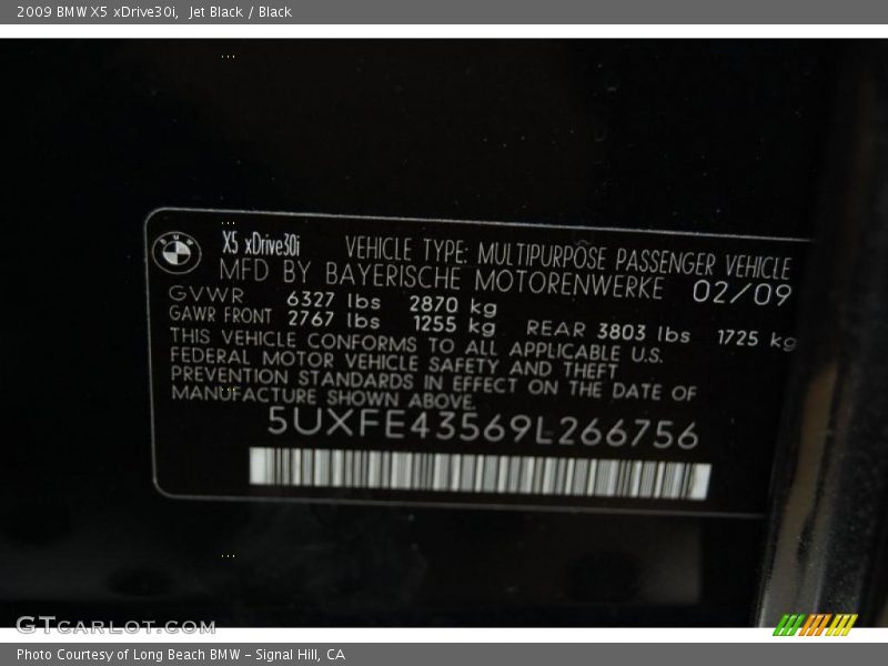 Jet Black / Black 2009 BMW X5 xDrive30i