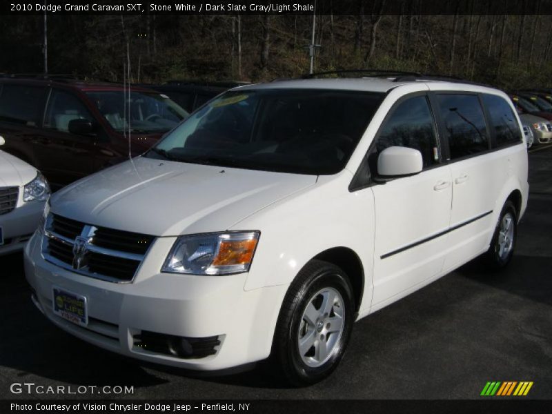 Stone White / Dark Slate Gray/Light Shale 2010 Dodge Grand Caravan SXT