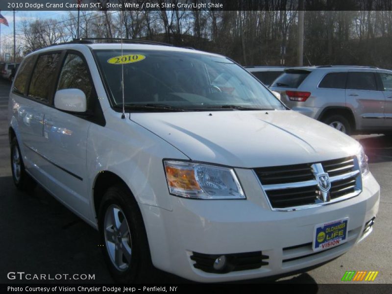 Stone White / Dark Slate Gray/Light Shale 2010 Dodge Grand Caravan SXT