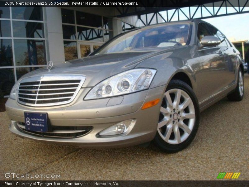 Pewter Metallic / Cashmere/Savanna 2008 Mercedes-Benz S 550 Sedan