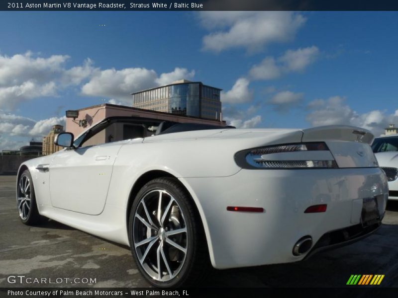 Stratus White / Baltic Blue 2011 Aston Martin V8 Vantage Roadster
