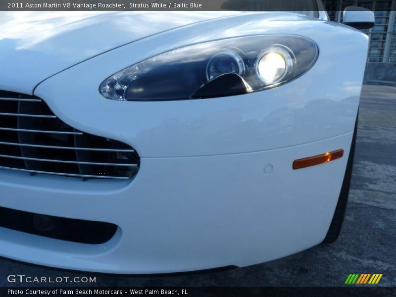 Stratus White / Baltic Blue 2011 Aston Martin V8 Vantage Roadster
