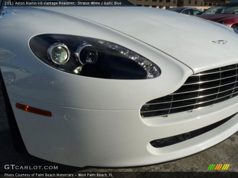 Stratus White / Baltic Blue 2011 Aston Martin V8 Vantage Roadster