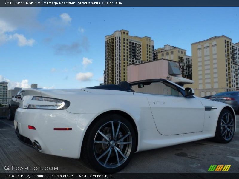 Stratus White / Baltic Blue 2011 Aston Martin V8 Vantage Roadster