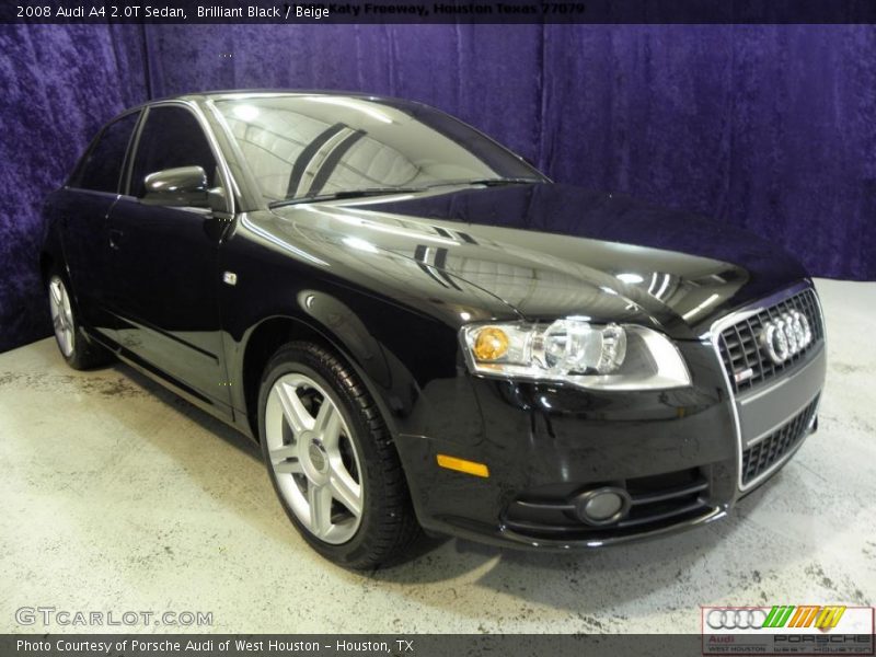 Brilliant Black / Beige 2008 Audi A4 2.0T Sedan