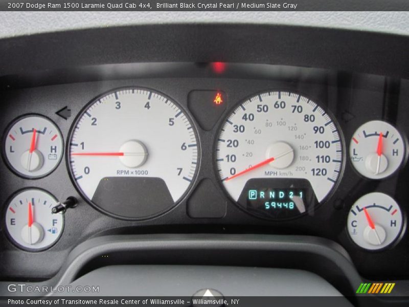 Brilliant Black Crystal Pearl / Medium Slate Gray 2007 Dodge Ram 1500 Laramie Quad Cab 4x4