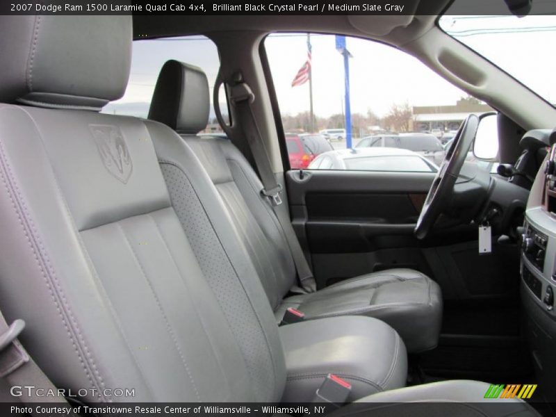 Brilliant Black Crystal Pearl / Medium Slate Gray 2007 Dodge Ram 1500 Laramie Quad Cab 4x4