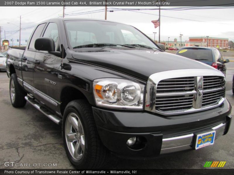 Brilliant Black Crystal Pearl / Medium Slate Gray 2007 Dodge Ram 1500 Laramie Quad Cab 4x4
