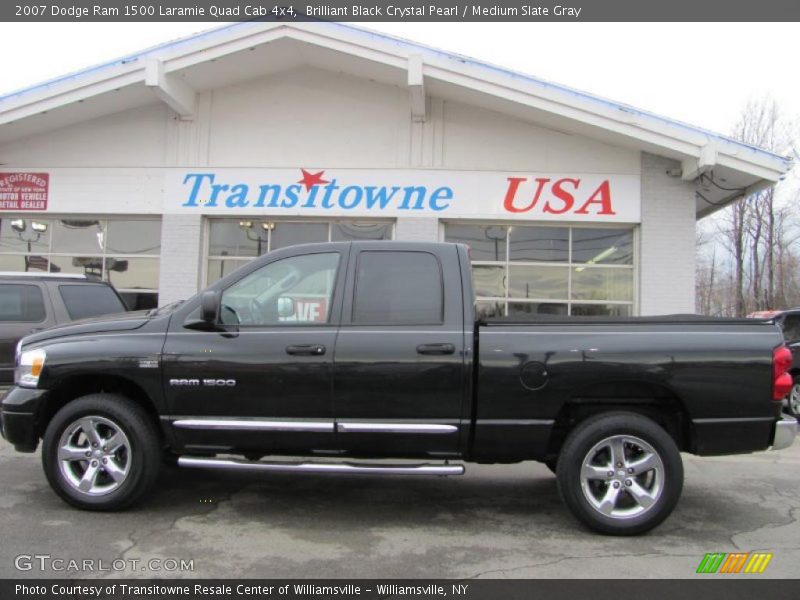 Brilliant Black Crystal Pearl / Medium Slate Gray 2007 Dodge Ram 1500 Laramie Quad Cab 4x4