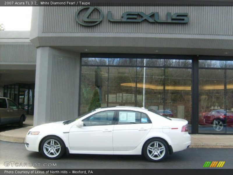 White Diamond Pearl / Taupe 2007 Acura TL 3.2