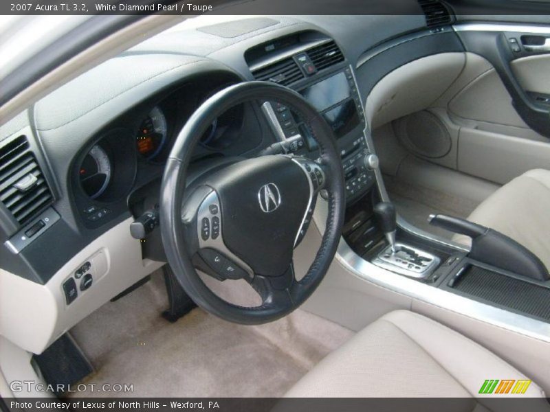 White Diamond Pearl / Taupe 2007 Acura TL 3.2