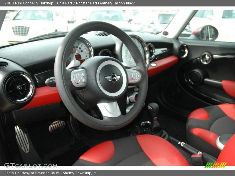 Chili Red / Rooster Red Leather/Carbon Black 2008 Mini Cooper S Hardtop