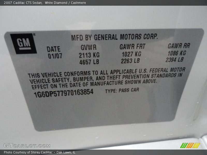 White Diamond / Cashmere 2007 Cadillac CTS Sedan