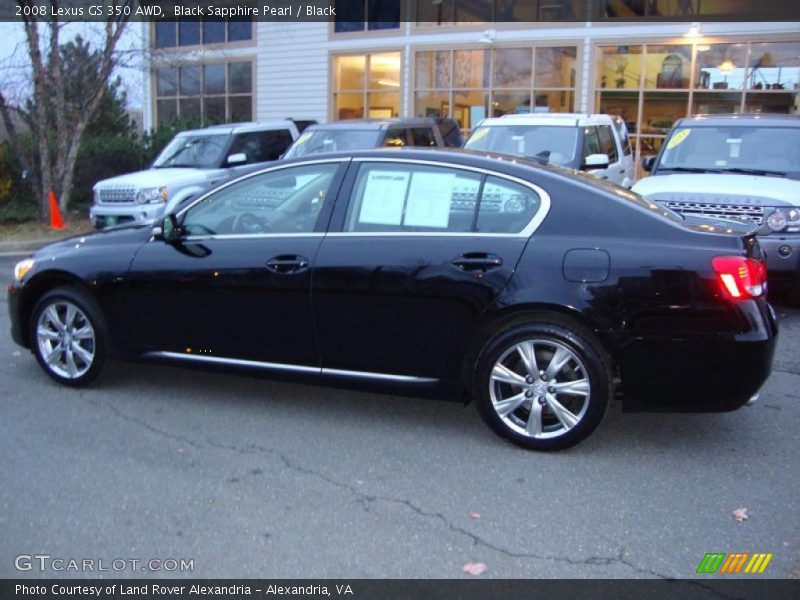 Black Sapphire Pearl / Black 2008 Lexus GS 350 AWD