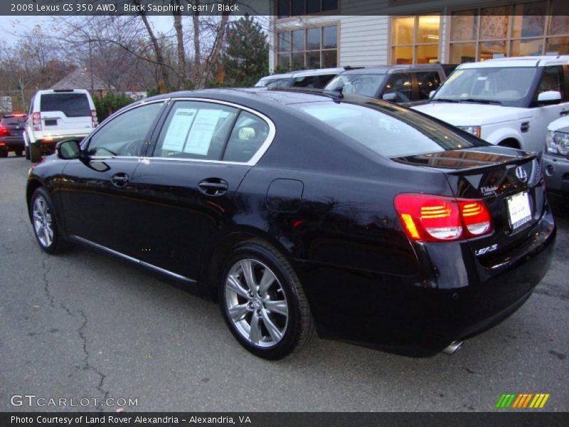 Black Sapphire Pearl / Black 2008 Lexus GS 350 AWD