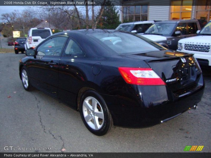 Nighthawk Black Pearl / Black 2008 Honda Civic EX Coupe