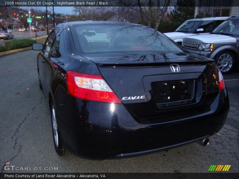 Nighthawk Black Pearl / Black 2008 Honda Civic EX Coupe