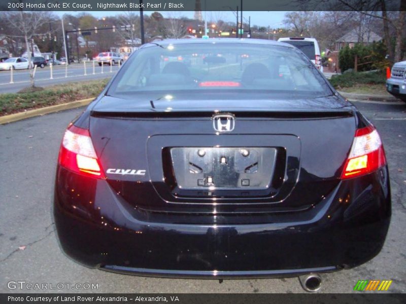 Nighthawk Black Pearl / Black 2008 Honda Civic EX Coupe