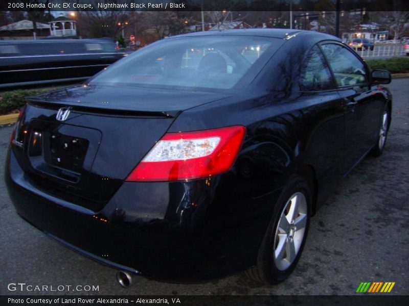 Nighthawk Black Pearl / Black 2008 Honda Civic EX Coupe