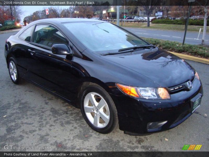Nighthawk Black Pearl / Black 2008 Honda Civic EX Coupe