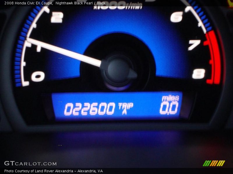 Nighthawk Black Pearl / Black 2008 Honda Civic EX Coupe
