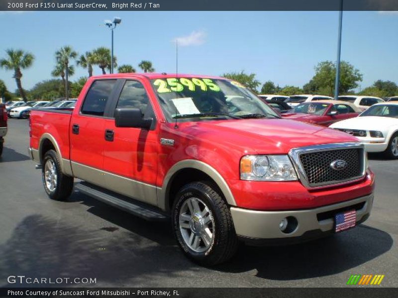 Bright Red / Tan 2008 Ford F150 Lariat SuperCrew