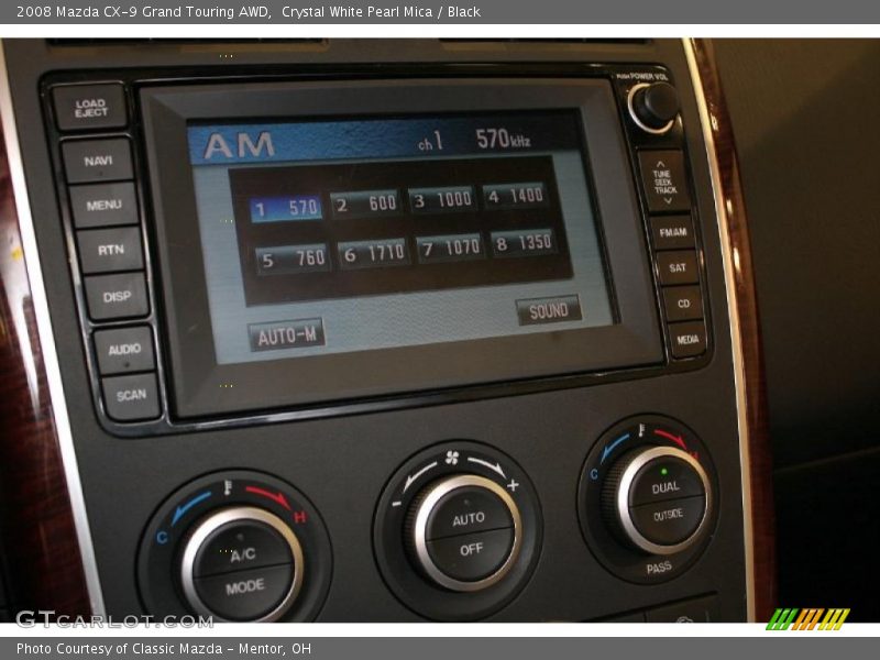 Crystal White Pearl Mica / Black 2008 Mazda CX-9 Grand Touring AWD
