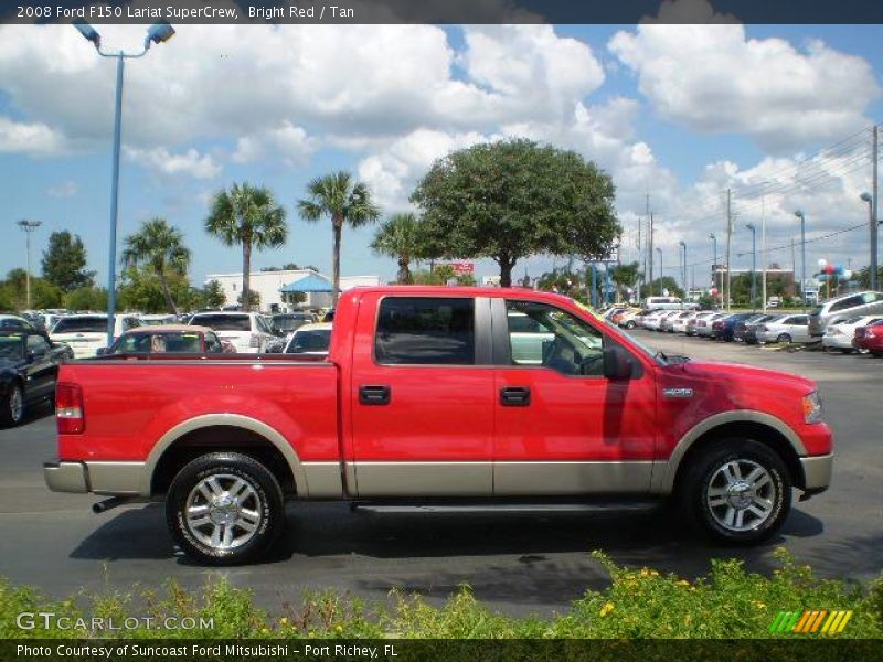 Bright Red / Tan 2008 Ford F150 Lariat SuperCrew