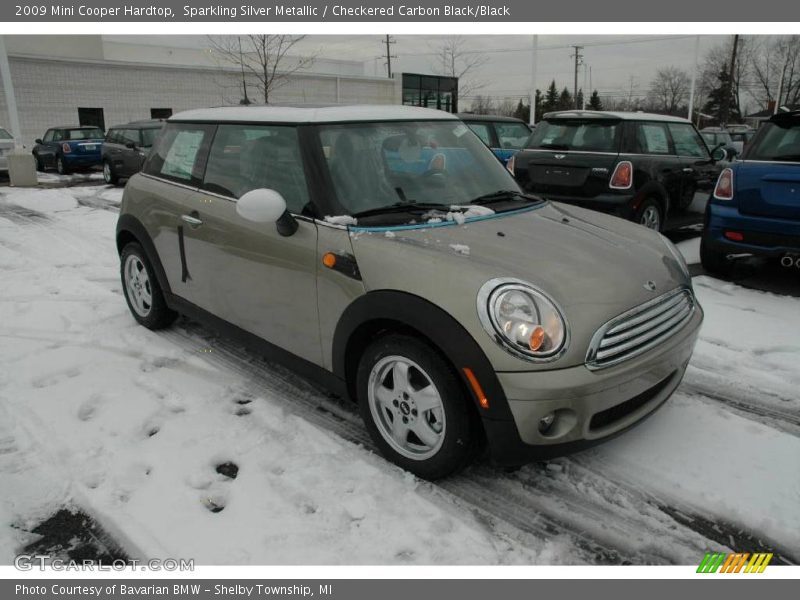 Sparkling Silver Metallic / Checkered Carbon Black/Black 2009 Mini Cooper Hardtop