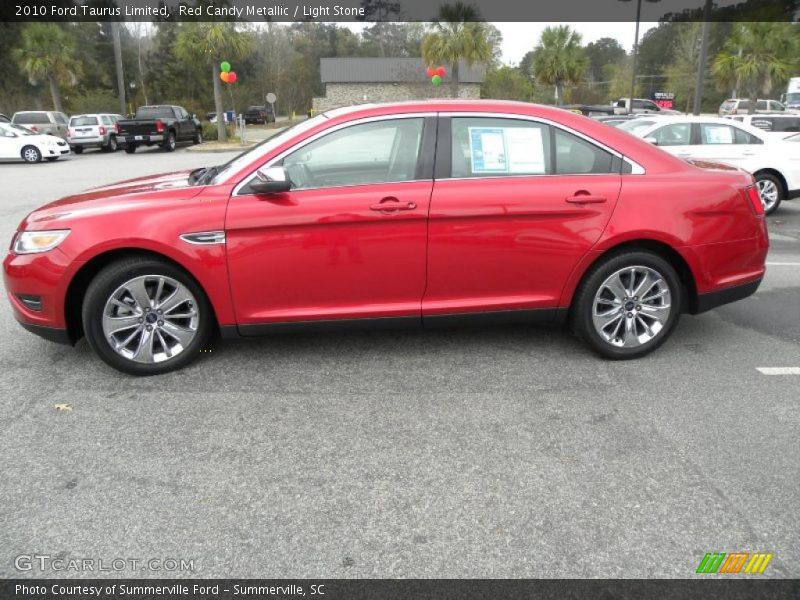 Red Candy Metallic / Light Stone 2010 Ford Taurus Limited