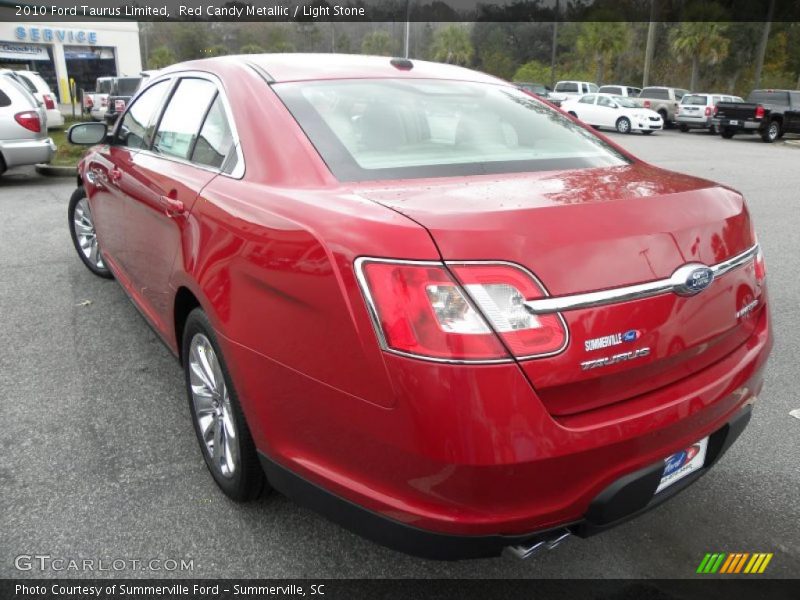 Red Candy Metallic / Light Stone 2010 Ford Taurus Limited