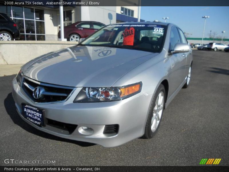 Alabaster Silver Metallic / Ebony 2008 Acura TSX Sedan