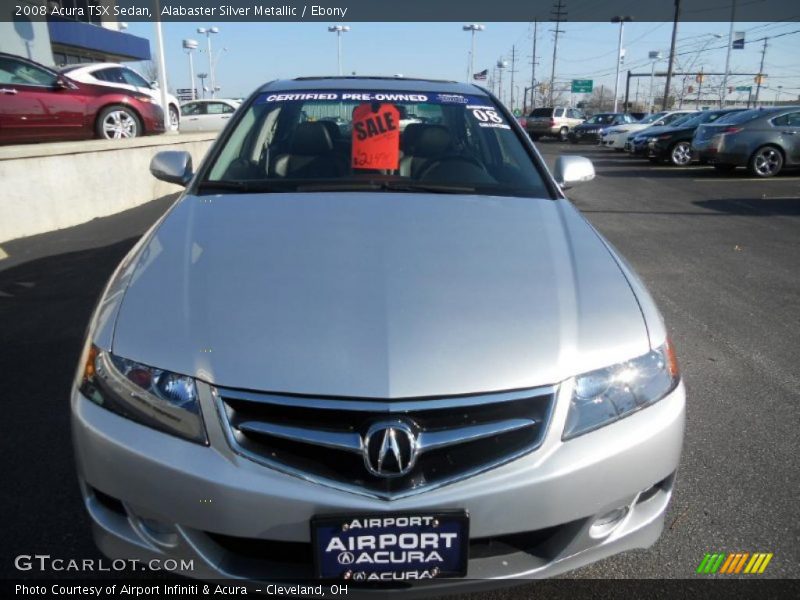 Alabaster Silver Metallic / Ebony 2008 Acura TSX Sedan