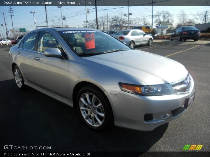 Alabaster Silver Metallic / Ebony 2008 Acura TSX Sedan