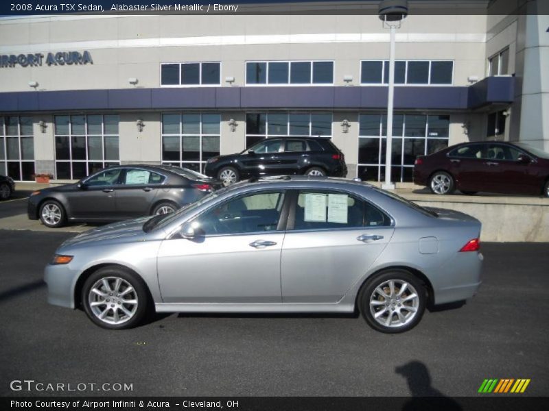 Alabaster Silver Metallic / Ebony 2008 Acura TSX Sedan