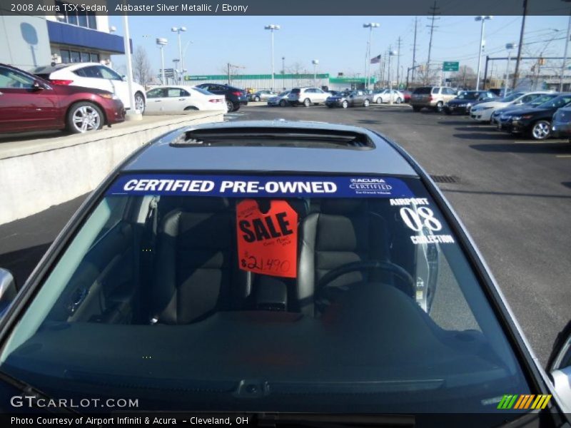 Alabaster Silver Metallic / Ebony 2008 Acura TSX Sedan