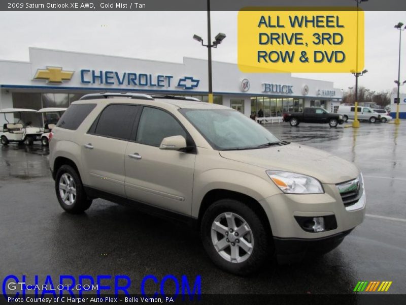 Gold Mist / Tan 2009 Saturn Outlook XE AWD