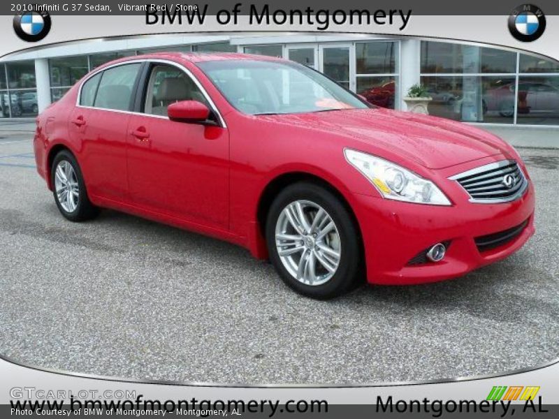Vibrant Red / Stone 2010 Infiniti G 37 Sedan