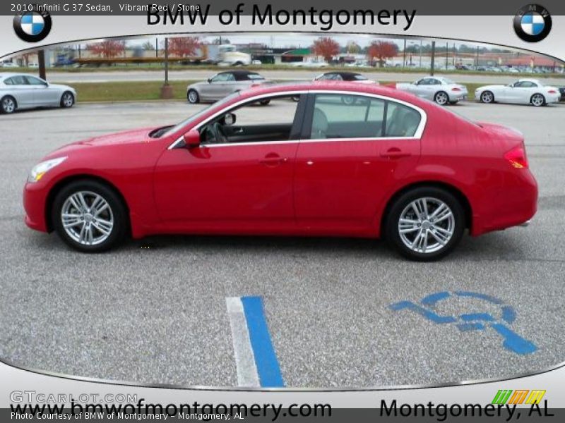 Vibrant Red / Stone 2010 Infiniti G 37 Sedan