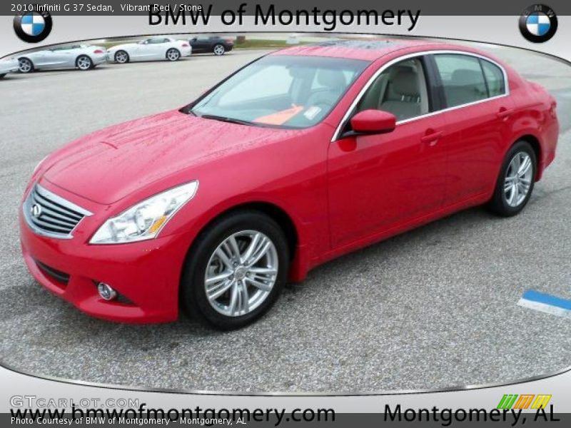 Vibrant Red / Stone 2010 Infiniti G 37 Sedan
